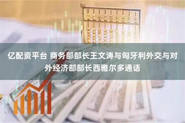 亿配资平台 商务部部长王文涛与匈牙利外交与对外经济部部长西雅尔多通话